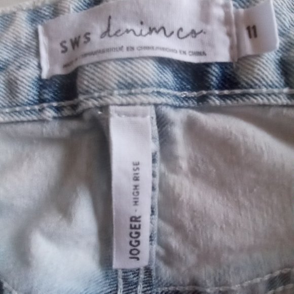 SWS Denim Co Acid Wash High Rise Cargo Denim Jogger jeans - Picture 3 of 10